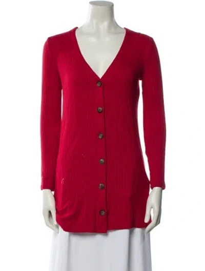 Pre-owned Reformation V-neck Sweater In Red