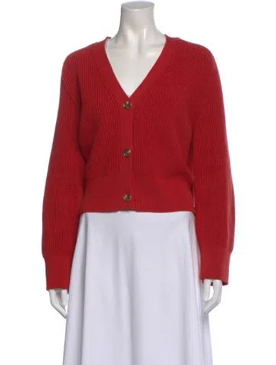 Pre-owned Reformation V-neck Sweater In Red