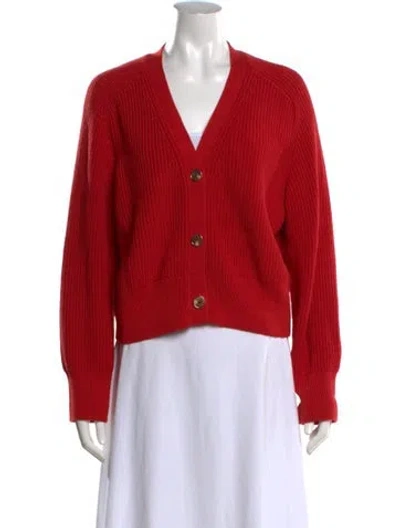 Pre-owned Reformation V-neck Sweater In Red