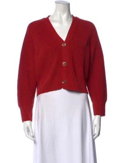 Pre-owned Reformation V-neck Sweater In Red