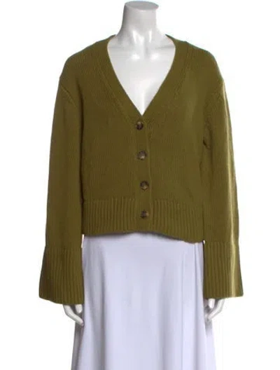 Pre-owned Reformation V-neck Sweater W/ Tags In Green