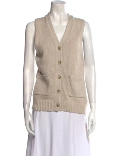 Pre-owned Reformation V-neck Sweater W/ Tags In Neutral