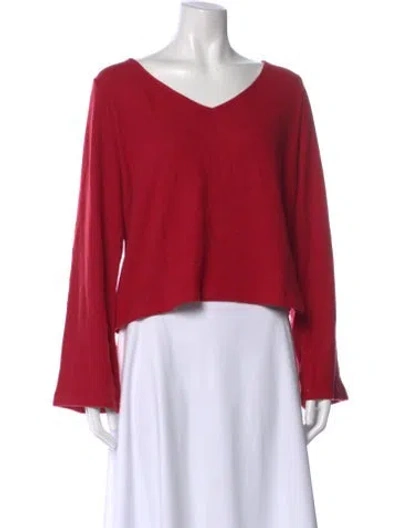 Pre-owned Reformation V-neck Sweater W/ Tags In Red