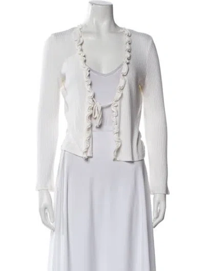 Pre-owned Reformation V-neck Sweater In White