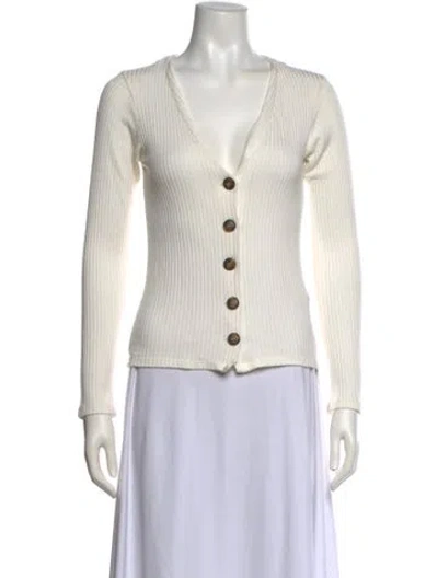 Pre-owned Reformation V-neck Sweater In White