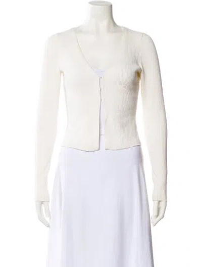 Pre-owned Reformation V-neck Sweater In White