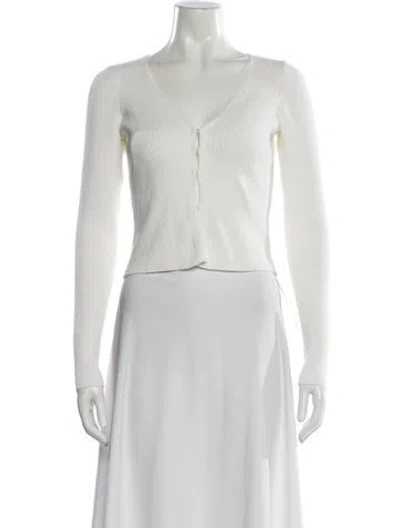 Pre-owned Reformation V-neck Sweater In White