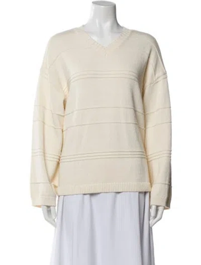 Pre-owned Reformation V-neck Sweater In White