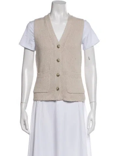 Pre-owned Reformation V-neck Sweater In White