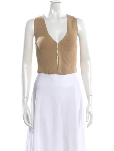 Pre-owned Reformation V-neck Sweater In White