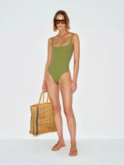 Reformation Wailea One Piece Swimsuit Green Bean Xs
