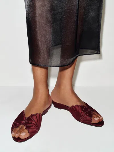 Reformation Waldena Baby Wedge Red 8.5 In Burgundy