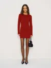 Reformation Walker Cashmere Crew Dress In Red