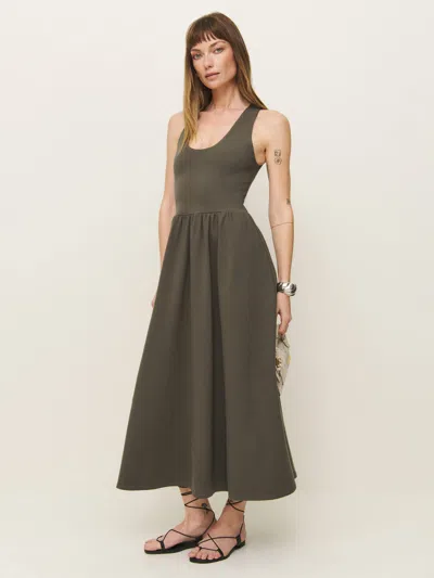 Reformation Walker Knit Dress In Pine Tree