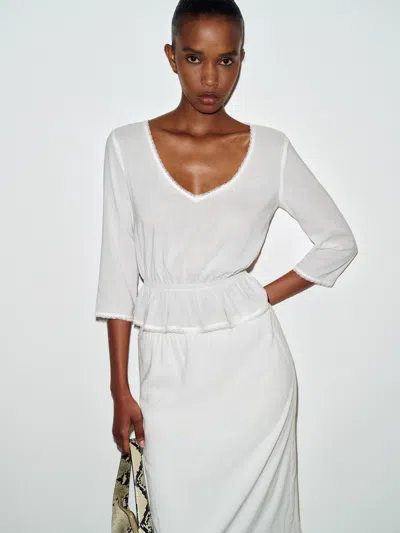 Reformation West Top Ivory Large In White