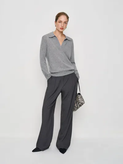 Reformation Westley Cashmere Polo In Gray