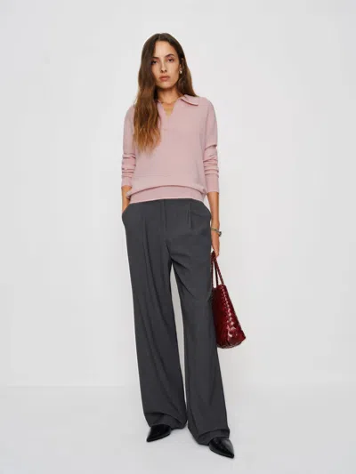 Reformation Westley Cashmere Polo In Pink