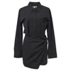 Reformation Weston Shirt Dress In Black Cotton In Black
