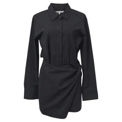 Reformation Weston Shirt Dress In Black Cotton