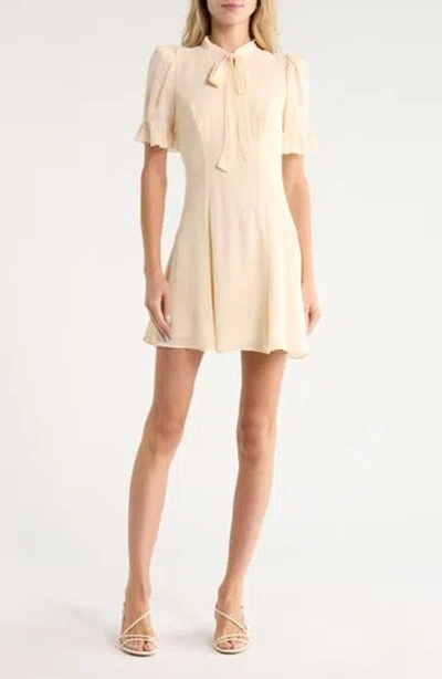 Reformation Whimsical Tie Neck Dress In Neutral