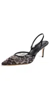 Reformation Whitnee Slingback Heels Leopard Mesh In Leopard Mesh