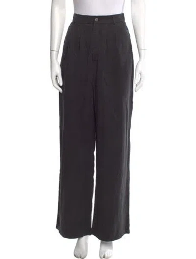 Pre-owned Reformation Wide Leg Pants In Black