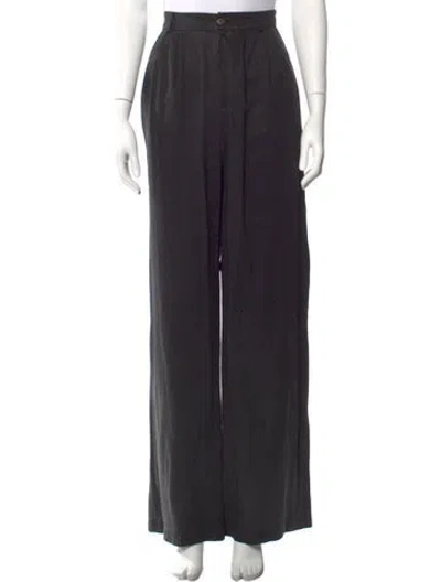 Pre-owned Reformation Wide Leg Pants In Black