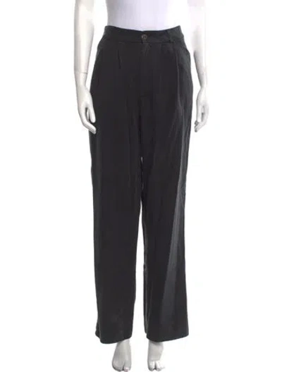 Pre-owned Reformation Wide Leg Pants In Black