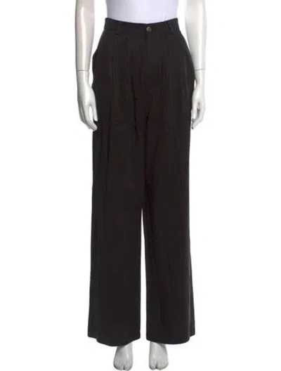 Pre-owned Reformation Wide Leg Pants In Black
