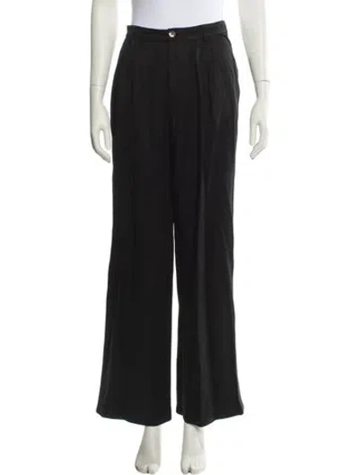 Pre-owned Reformation Wide Leg Pants In Black