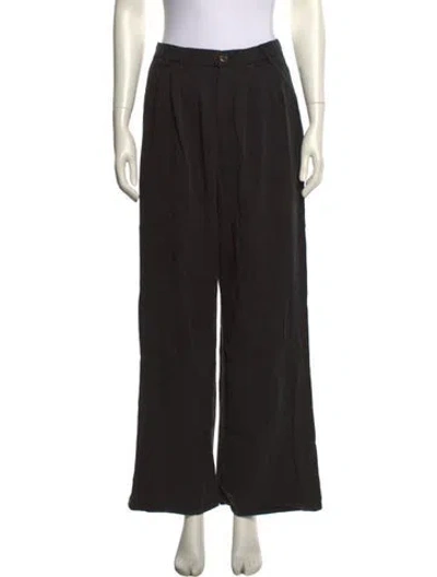 Pre-owned Reformation Wide Leg Pants In Black