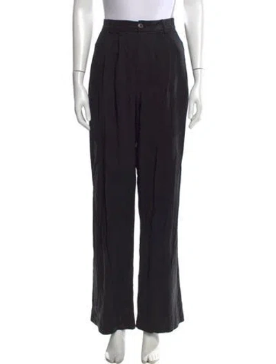Pre-owned Reformation Wide Leg Pants In Black