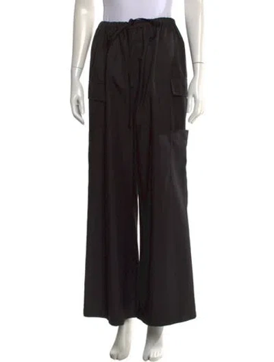 Pre-owned Reformation Wide Leg Pants In Black