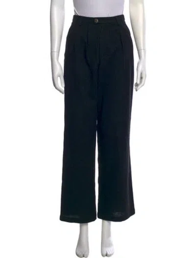 Pre-owned Reformation Wide Leg Pants In Black