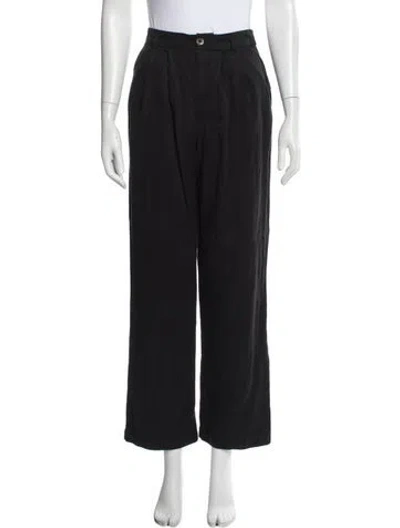 Pre-owned Reformation Wide Leg Pants In Black