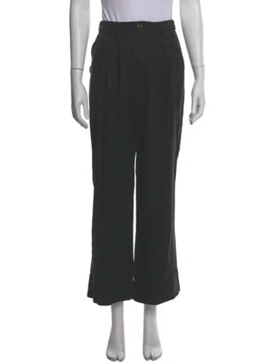 Pre-owned Reformation Wide Leg Pants In Black