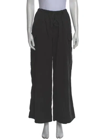 Pre-owned Reformation Wide Leg Pants In Black