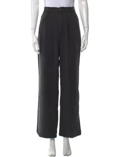 Pre-owned Reformation Wide Leg Pants In Black