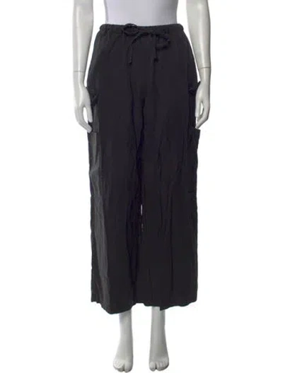 Pre-owned Reformation Wide Leg Pants In Black