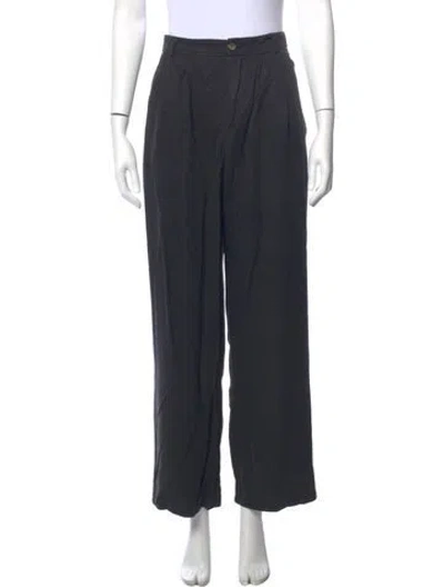 Pre-owned Reformation Wide Leg Pants In Black