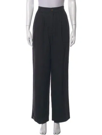 Pre-owned Reformation Wide Leg Pants In Black