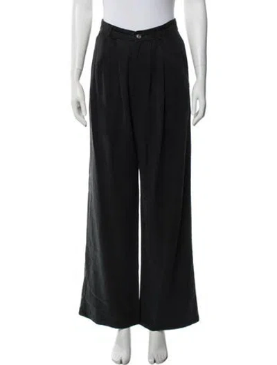 Pre-owned Reformation Wide Leg Pants In Black