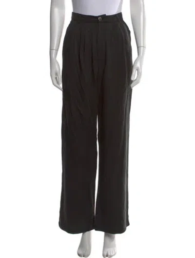 Pre-owned Reformation Wide Leg Pants In Black