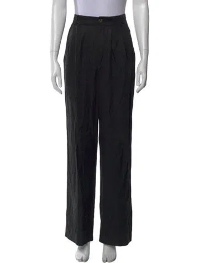 Pre-owned Reformation Wide Leg Pants In Black