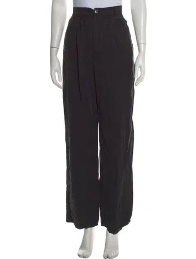 Pre-owned Reformation Wide Leg Pants In Black