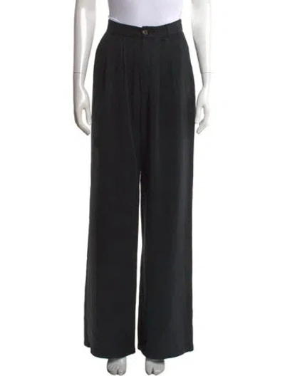Pre-owned Reformation Wide Leg Pants In Black