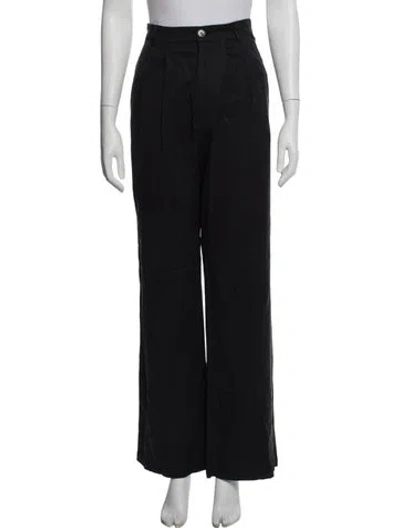 Pre-owned Reformation Wide Leg Pants In Black