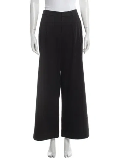 Pre-owned Reformation Wide Leg Pants In Black