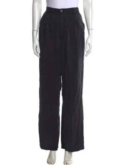 Pre-owned Reformation Wide Leg Pants In Black