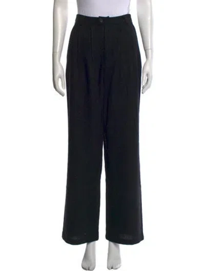 Pre-owned Reformation Wide Leg Pants In Black